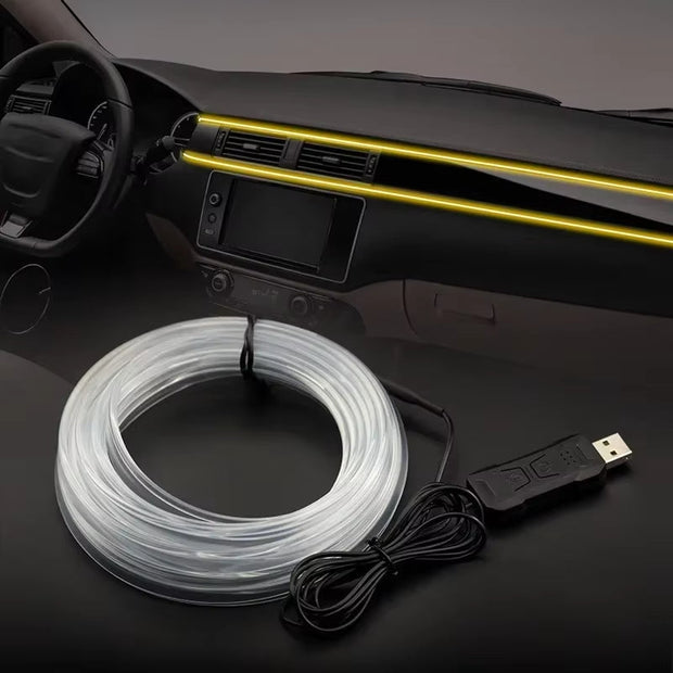 car-interior  RGB LED Light Strip Ambient Neon Invisible Light USB Fiber Optic Atmosphere Lamp Support APP Control