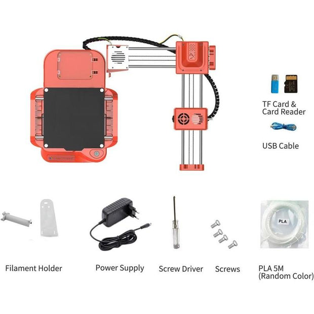 Mini 3D Printer, 1 Set US Plug High-Precision Smart Printing Machine with TF Card & PLA Filament, 3D Printer for Beginners