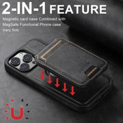 SUTENI 2 in 1 Magnetic Phone Case with Card Holder & Wallet, 1 Count PU Leather Shockproof Phone Protective Cover, Phone Accessory for Iphone 15 13 12 Pro Max Iphone 14 Pro Max Case, Iphone 16 Series, Back to School Gifts