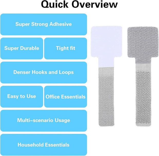 sticky back velcro  and Loop Cable Straps, Nylon Strong Back-Glue Cable Ties, Adjustable Cable Clips for Office and Home Use