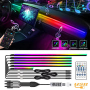  Car Full RGB LED Ambient Rainbow Light Strip/ USB Dream Symphon Music Atmosphere Lamp with App Remote Control