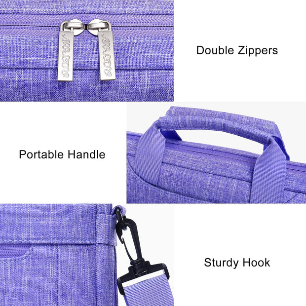 Laptop Shoulder Messenger Bag Compatible with Macbook Air/Pro,13-13.3 Inch Notebook,Compatible with Macbook Pro 14 Inch M3 M2 M1 Pro Max 2023-2021 with Adjustable Depth at Bottom, Purple