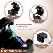 Magnetic Cable Clips 6 Pack - Strong Adhesive Cable Holder for Desk, Nightstand & Wall Organizer