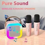 Portable Karaoke Speaker Kit, Wireless Speaker with Microphone, 3D Surround Sound Speaker with RGB Light for Home Party