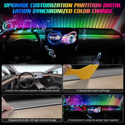 Car Full RGB LED Ambient Rainbow Light Strip/ USB Dream Symphon Music Atmosphere Lamp with App Remote Control